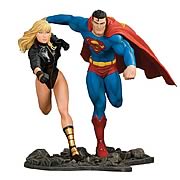 JLA Superman and Black Canary Build a Scene Statue
